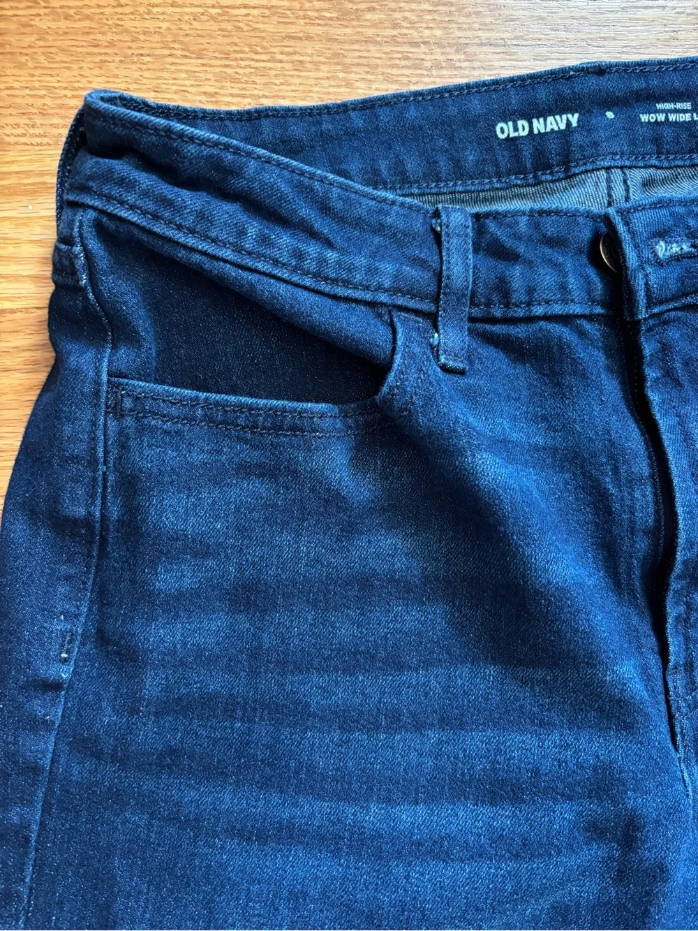 Old Navy Women's Dark Blue Wide-Leg, High Waist Jeans